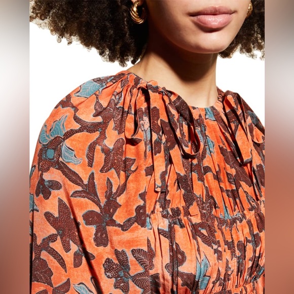 New Ulla Johnson Sefia Long-Sleeve Pleated Mini Dress, Size 4 - Picture 3 of 16